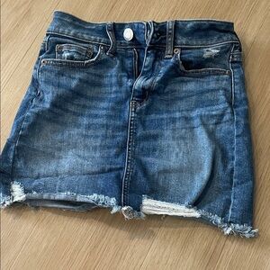 American Eagle Outfitters Distressed Blue Denim Mini Skirt